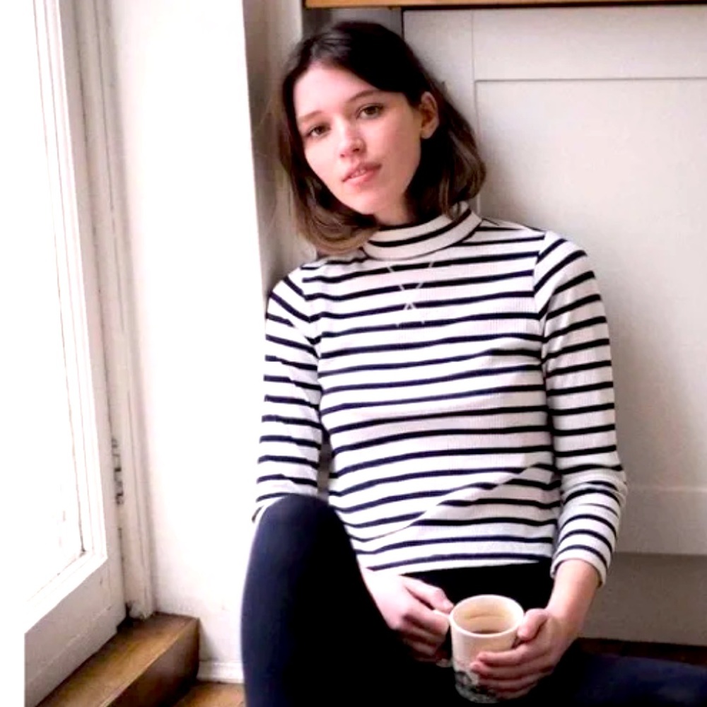 Christy Dawn Black and White Striped Long Sleeve Tee